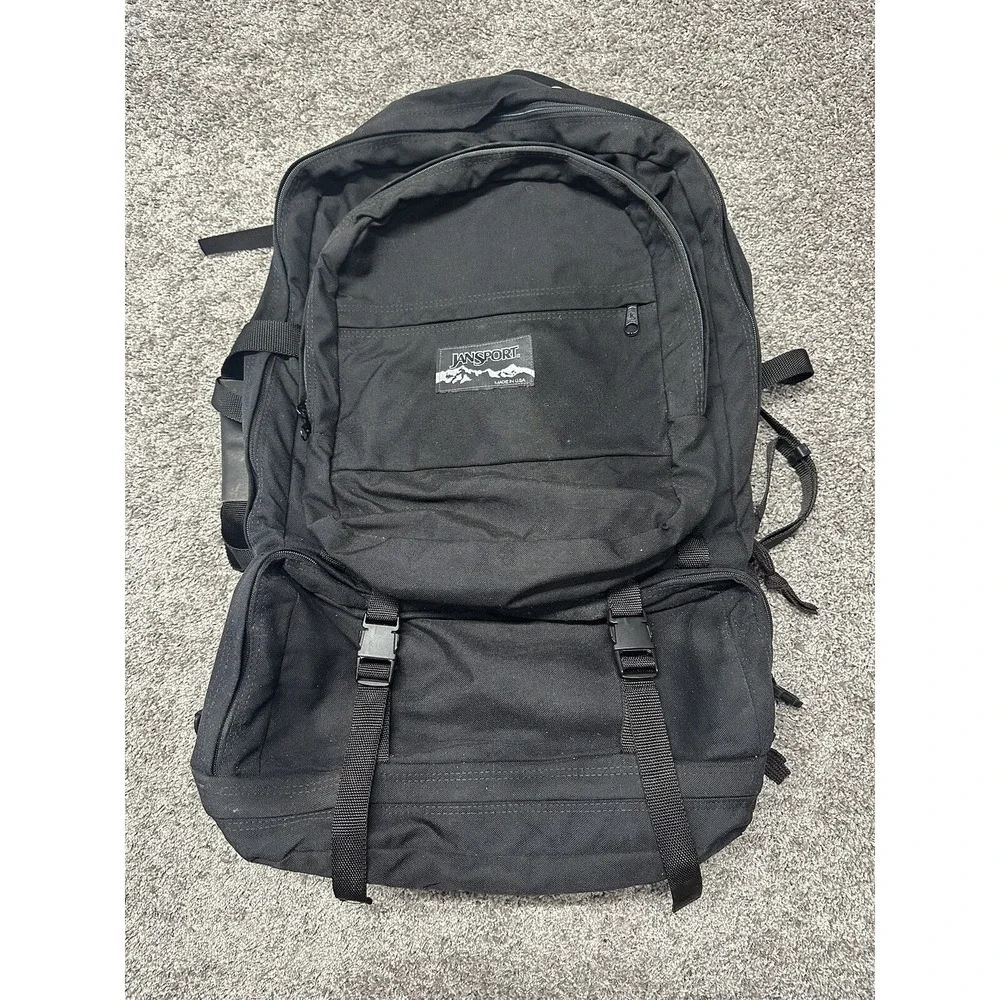 Vtg JANSPORT Made In USA Double Backpack Hiking Camping Duffle Big Bag